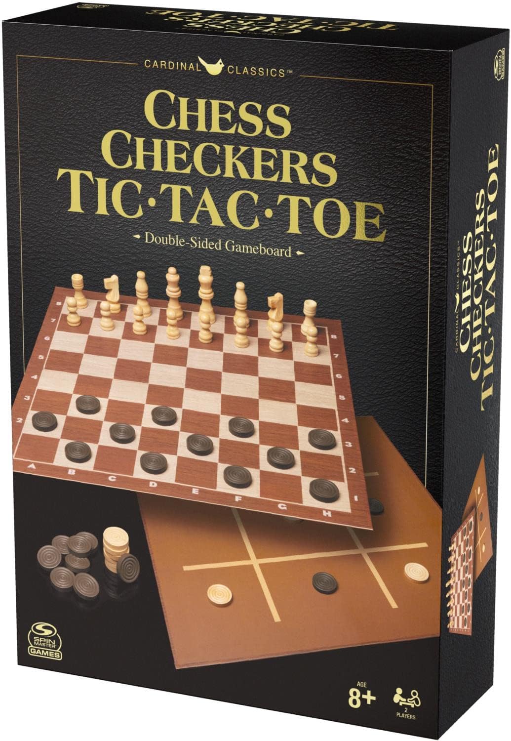 Classic Games Chess, Checkers, & Tic Tac Toe Set