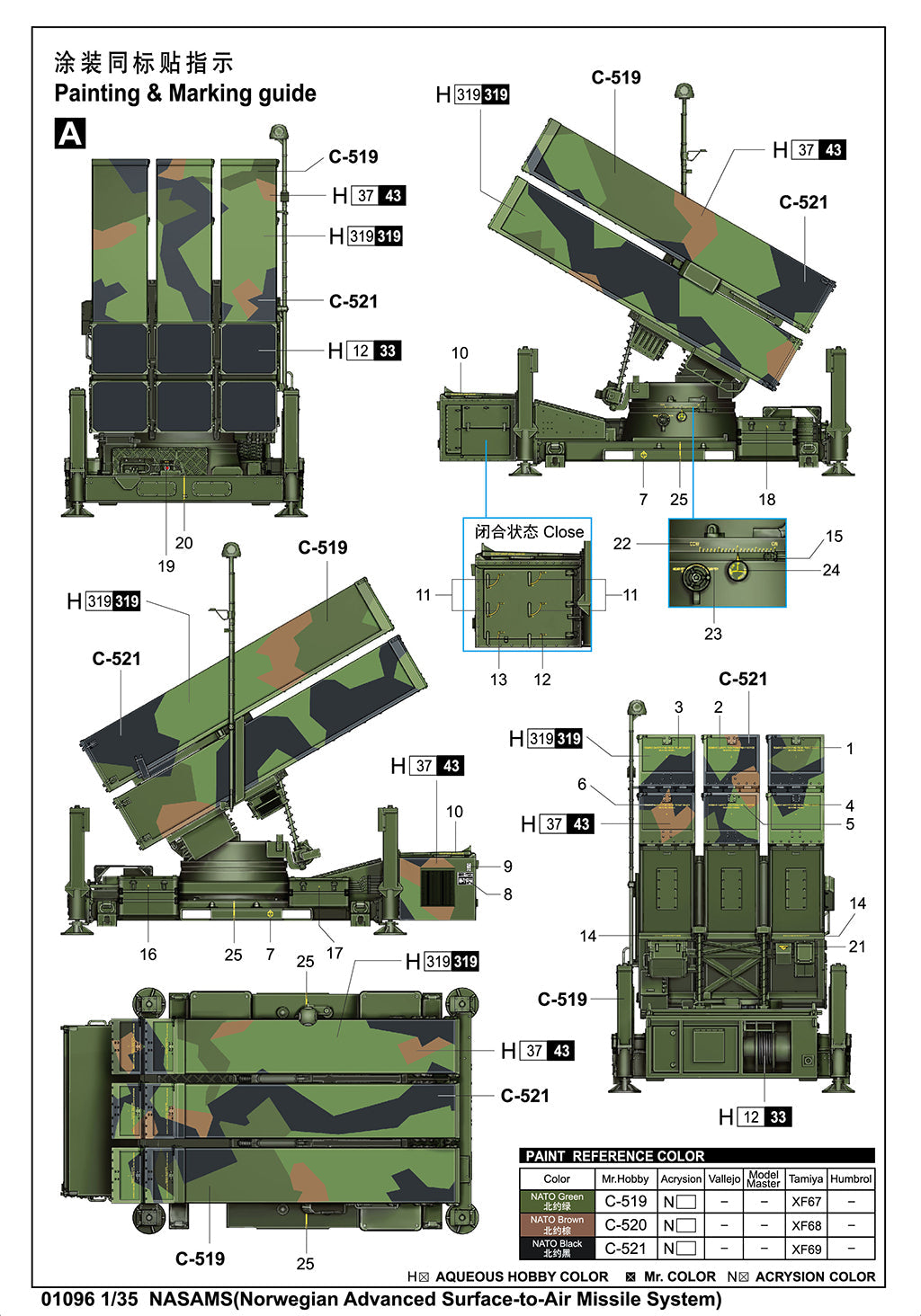 1/35 NASAMS(Norwegian Advanced Surface-to-Air Missile System) Plastic Model Kit