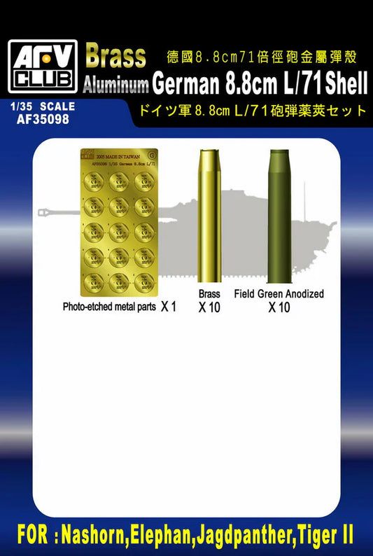 1/35 German 8.8cm L/71 Shell Case (Brass) Plastic Model Kit