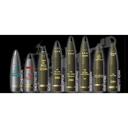 1/35 155mm Howitzer Ammo Set (Brass) Plastic Model Kit