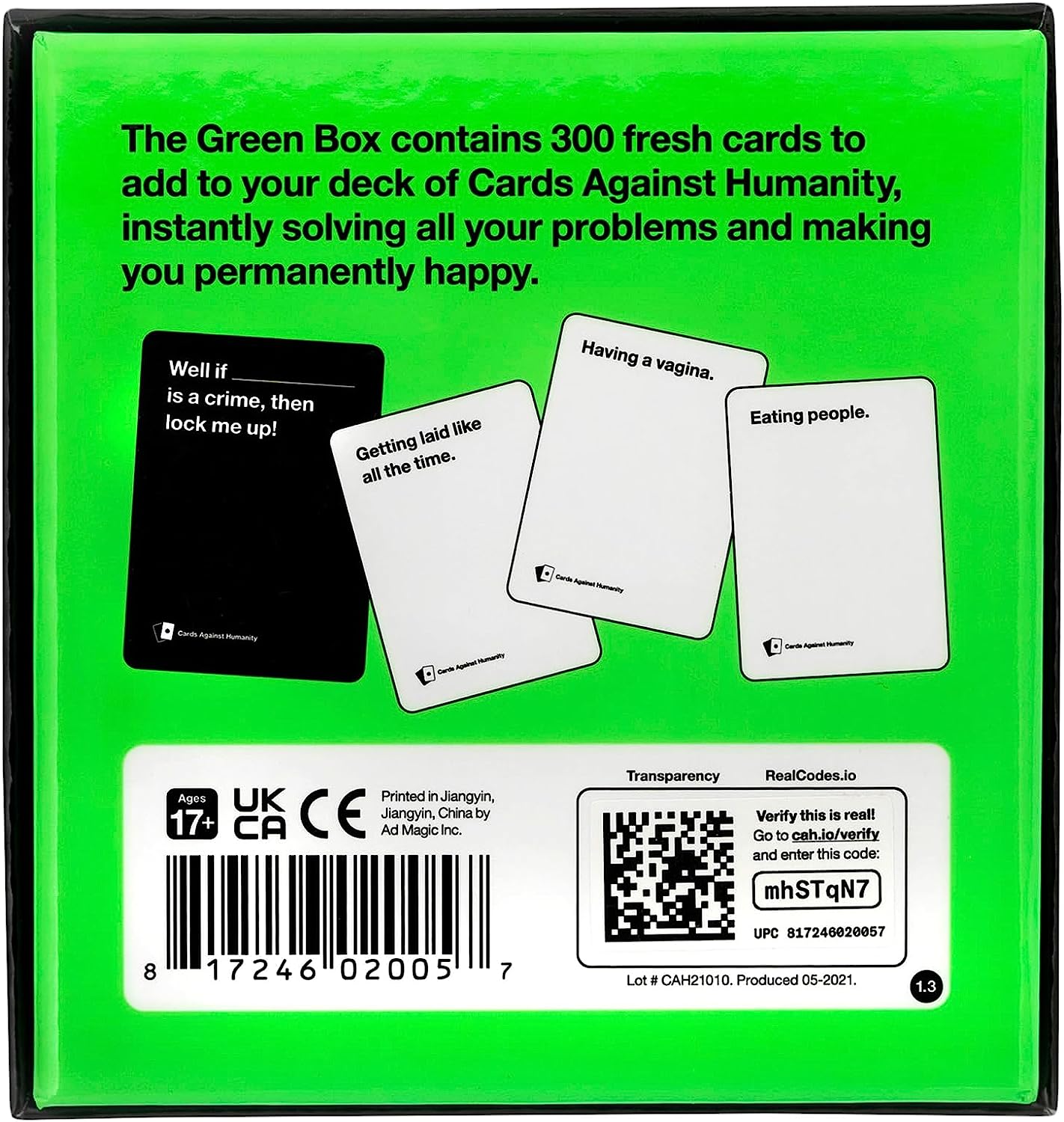 Cards Against Humanity Green Box