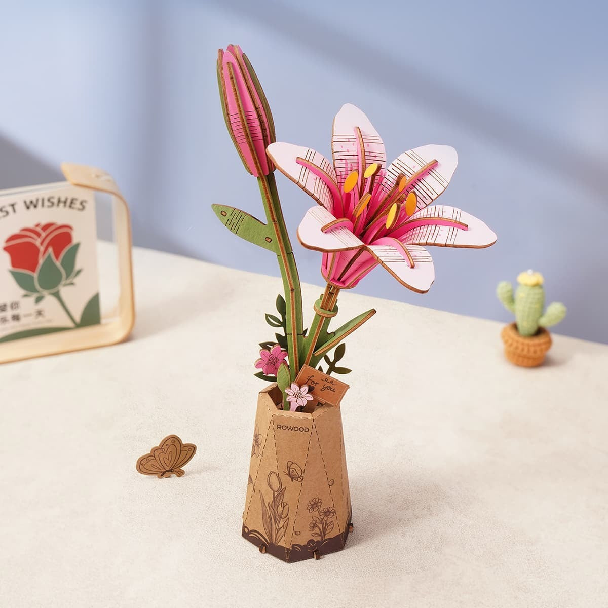 Wood Bloom Pink Lily