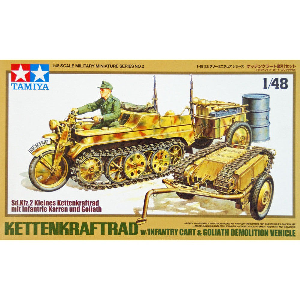 148 Sd.Kfz.2 Kleines Kettenkraftrad w/  Infantry Cart and Goliath Demolition Vehicle