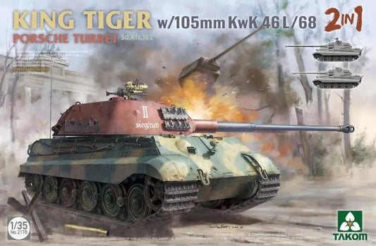 1/35 King Tiger with 105mm KwK 46L/68 2IN1 Plastic Model Kit