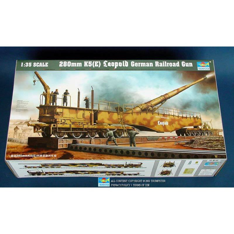 00207 1/35 280mm K5 E Leopold German Rail Road Gun Plastic Model Kit