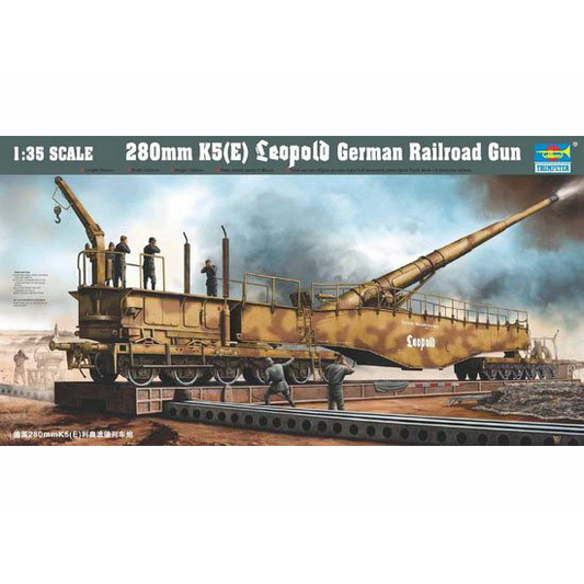 00207 1/35 280mm K5 E Leopold German Rail Road Gun Plastic Model Kit