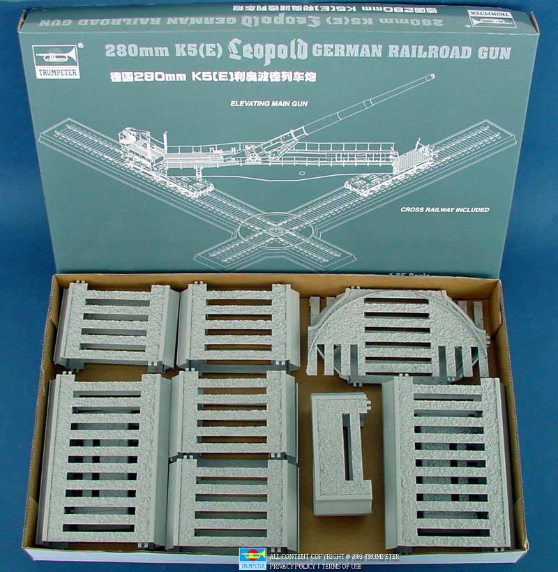 00207 1/35 280mm K5 E Leopold German Rail Road Gun Plastic Model Kit