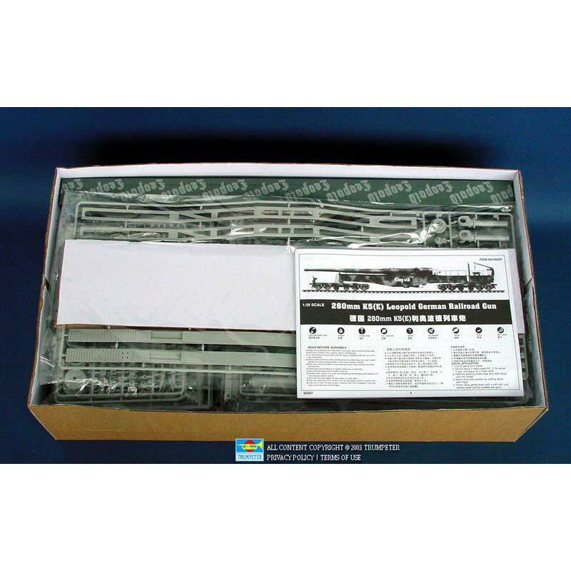 00207 1/35 280mm K5 E Leopold German Rail Road Gun Plastic Model Kit