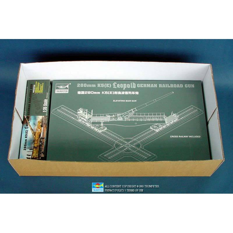 00207 1/35 280mm K5 E Leopold German Rail Road Gun Plastic Model Kit