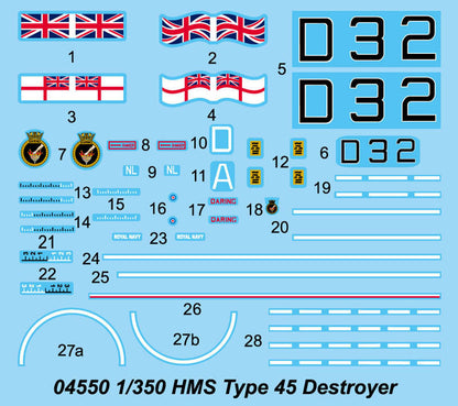 04550 1/350 HMS Type 45 Destroyer Plastic Model Kit