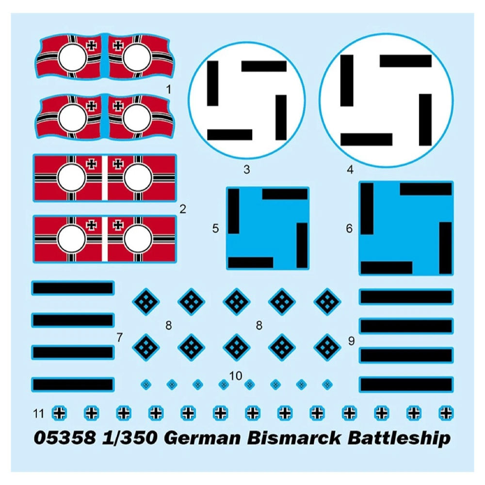 05358 1/350 German Bismarck Battleship Plastic Model Kit