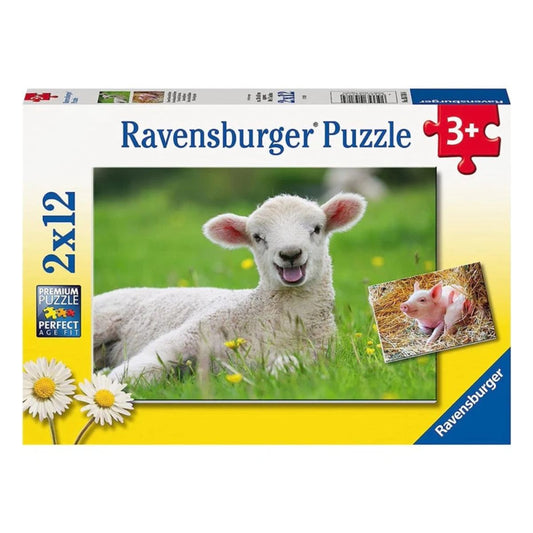 2x12pc Farm Animals Babies Jigsaw Puzzle